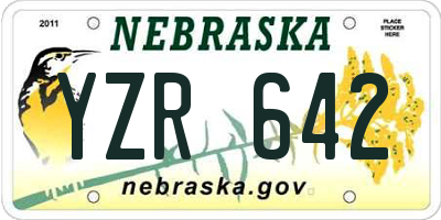 NE license plate YZR642