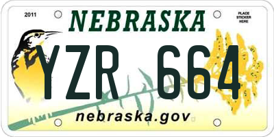 NE license plate YZR664