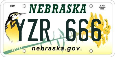 NE license plate YZR666