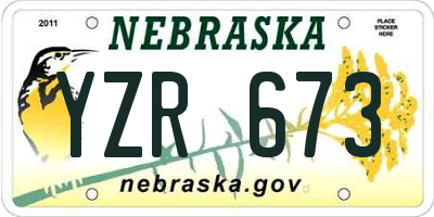 NE license plate YZR673
