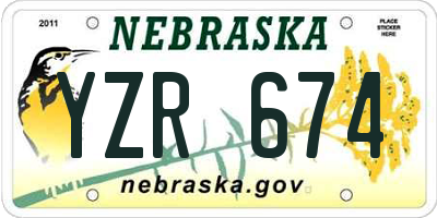 NE license plate YZR674