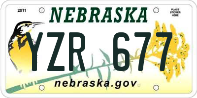 NE license plate YZR677