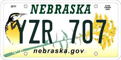 NE license plate YZR707