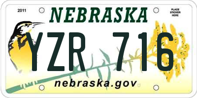 NE license plate YZR716