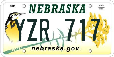 NE license plate YZR717