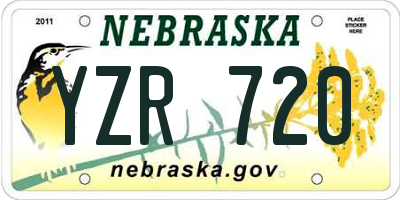 NE license plate YZR720