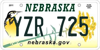 NE license plate YZR725