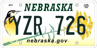 NE license plate YZR726