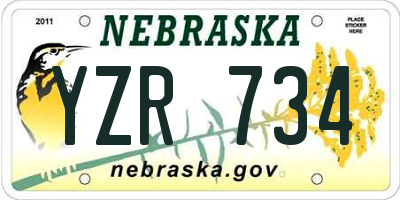 NE license plate YZR734
