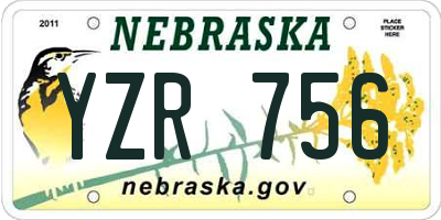 NE license plate YZR756