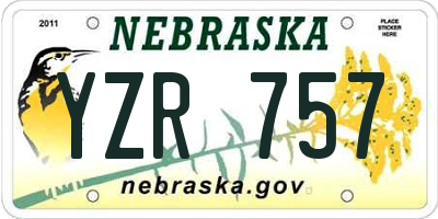 NE license plate YZR757