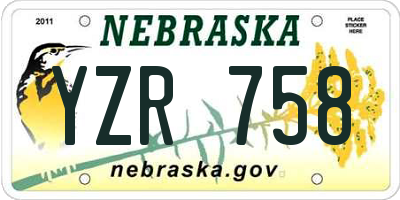 NE license plate YZR758