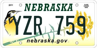 NE license plate YZR759