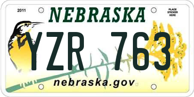 NE license plate YZR763