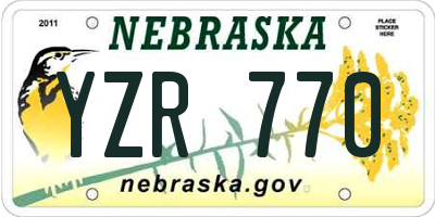 NE license plate YZR770