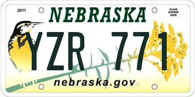 NE license plate YZR771