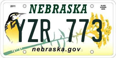 NE license plate YZR773