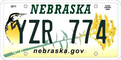 NE license plate YZR774