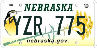 NE license plate YZR775