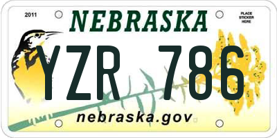 NE license plate YZR786