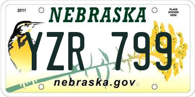 NE license plate YZR799