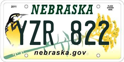 NE license plate YZR822