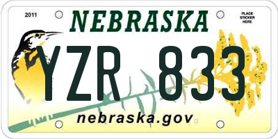 NE license plate YZR833
