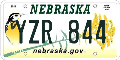 NE license plate YZR844