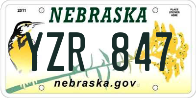 NE license plate YZR847