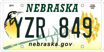 NE license plate YZR849