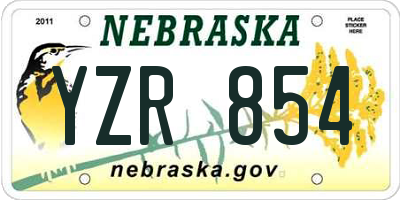 NE license plate YZR854