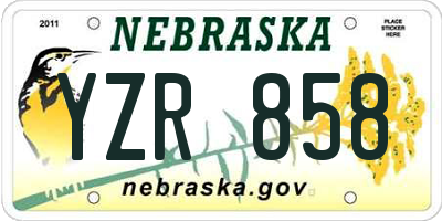 NE license plate YZR858