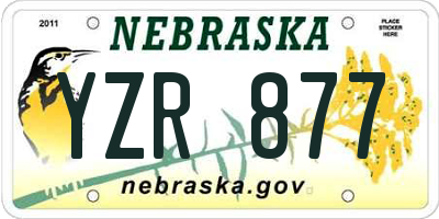 NE license plate YZR877