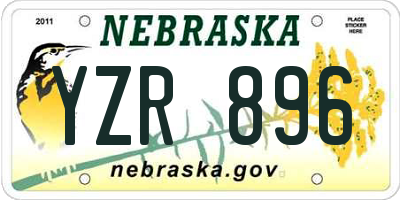 NE license plate YZR896