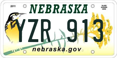 NE license plate YZR913