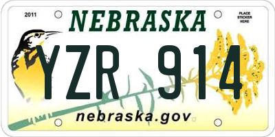 NE license plate YZR914