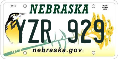 NE license plate YZR929
