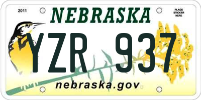 NE license plate YZR937