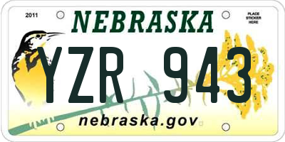 NE license plate YZR943