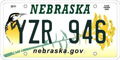 NE license plate YZR946