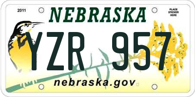 NE license plate YZR957