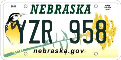 NE license plate YZR958