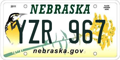 NE license plate YZR967