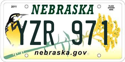 NE license plate YZR971
