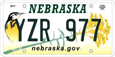 NE license plate YZR977