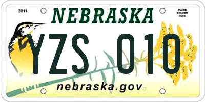NE license plate YZS010