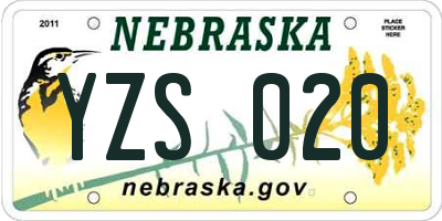 NE license plate YZS020