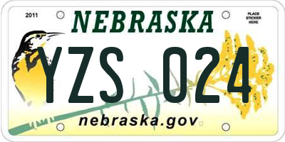 NE license plate YZS024