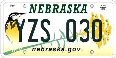 NE license plate YZS030