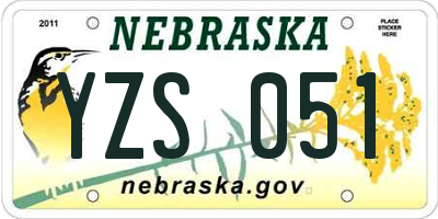 NE license plate YZS051